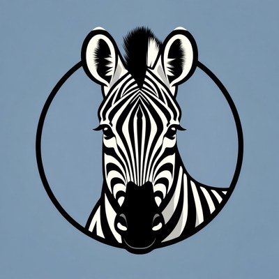 Zebra head in black circle