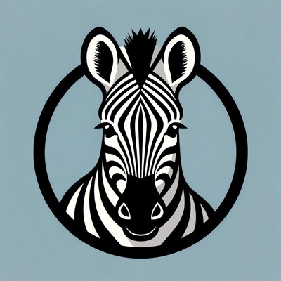 Zebra head in black circle