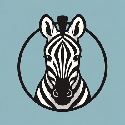 Zebra head in black circle
