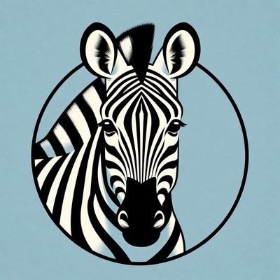 Zebra head in circle