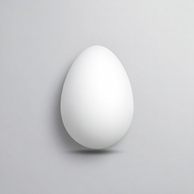 White egg on gray background
