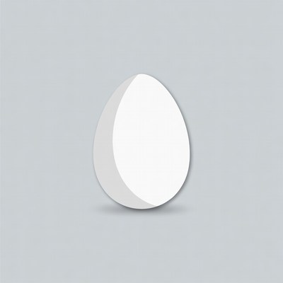 White egg on gray background