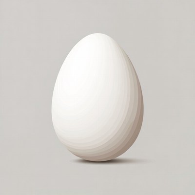 White egg on gray background