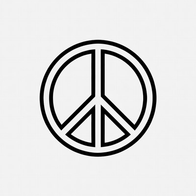 Black Outline Peace Symbol