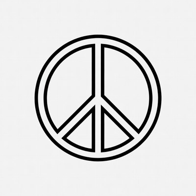 Black Peace Symbol Icon