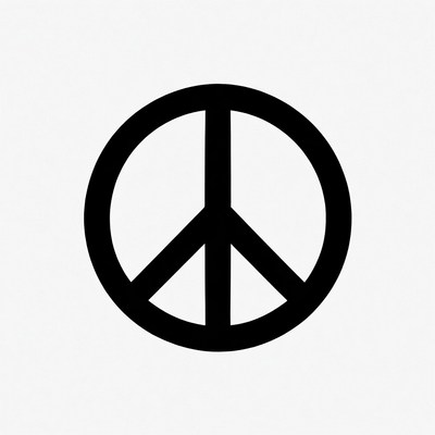 Black Peace Symbol Icon