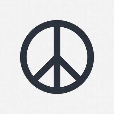 Black Peace Symbol Icon