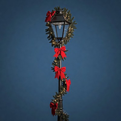 Christmas Garland Street Lamp