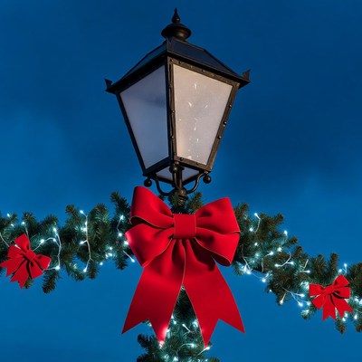Christmas Lantern with Red Bow