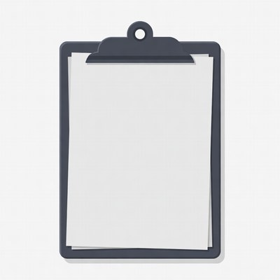 Black Clipboard with Blank Paper