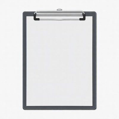 Black Clipboard with Blank Paper