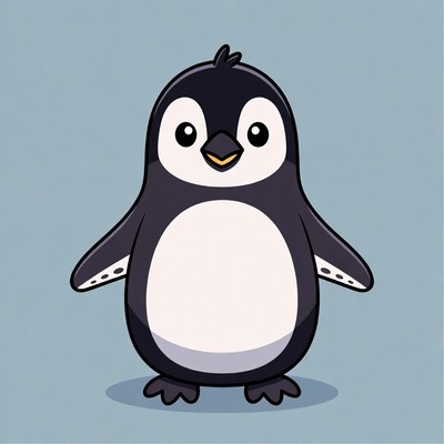 Cute cartoon penguin standing