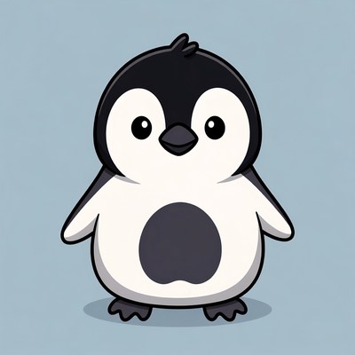 Cute cartoon penguin illustration