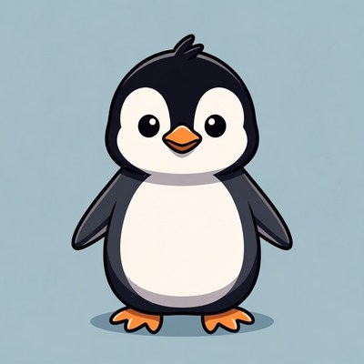 Cute cartoon penguin illustration