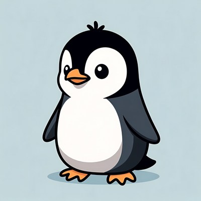 Cute cartoon baby penguin