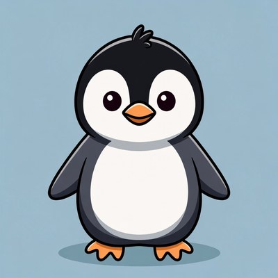 Cute cartoon penguin illustration