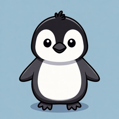 Cute cartoon baby penguin