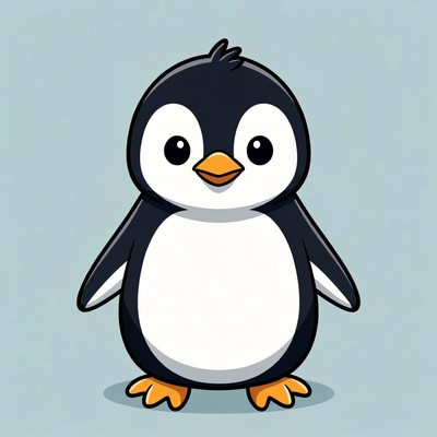 Cute cartoon penguin illustration