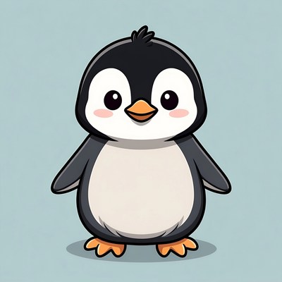 Cute cartoon penguin illustration