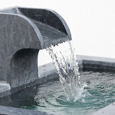Stone Water Fountain Flowing