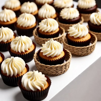 Cupcakes in Woven Baskets