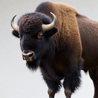 Buffalo with large horns