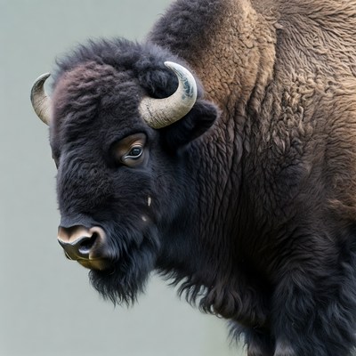 Close-up of American Bison Head