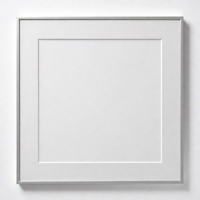 Silver Framed Empty White Picture Frame