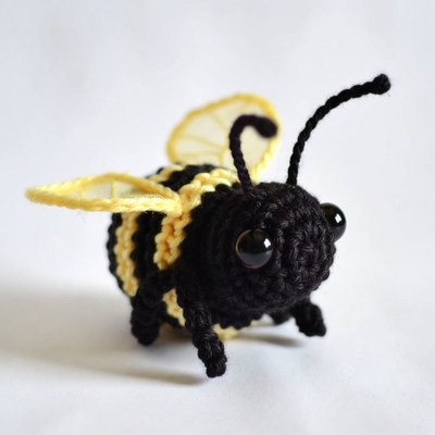 Crocheted Amigurumi Bee Toy