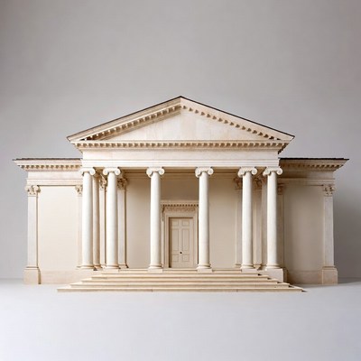 Neoclassical Temple Model with Columns