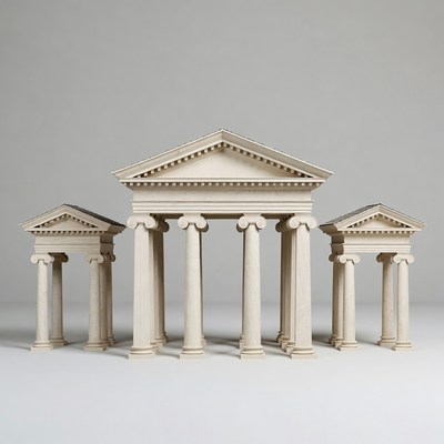 Classical Greek Temple with Columns