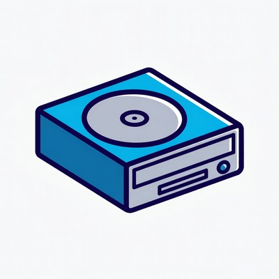 Blue CD-ROM Drive Illustration