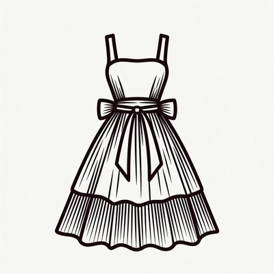 Elegant spaghetti strap dress illustration
