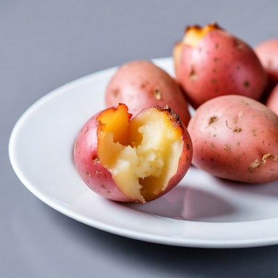 Baked Potatoes on White Plate