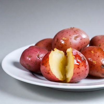 Sliced Red Potato on Plate