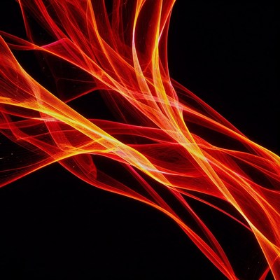 Red Fiery Streams on Black Background