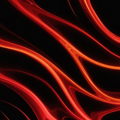 Red Glowing Waves on Black