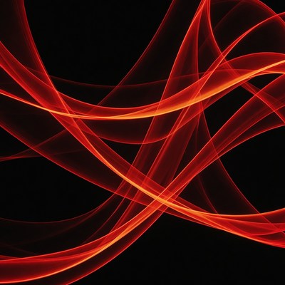 Red Abstract Waves on Black