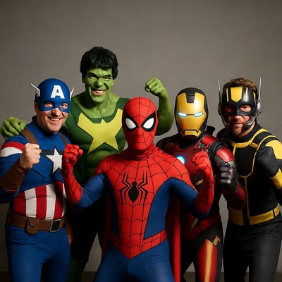 Avengers Superheroes Group Pose