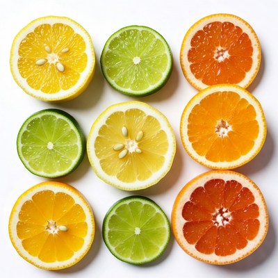 Lemon Lime Orange Slices Grid