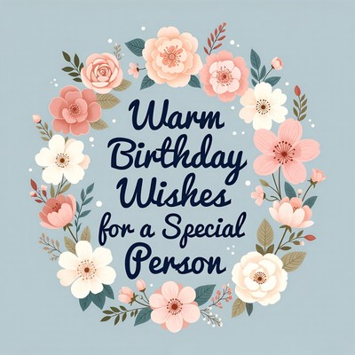 Warm Birthday Wishes Floral Wreath