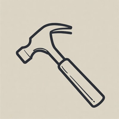 Black Outline Hammer Icon