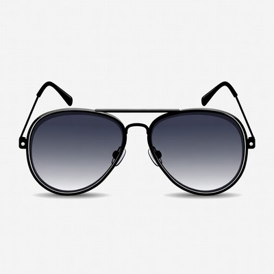 Black aviator sunglasses illustration