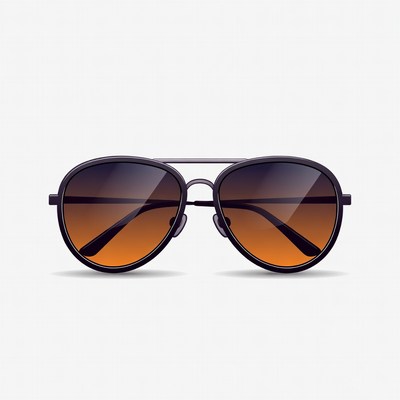Black aviator sunglasses with orange lenses
