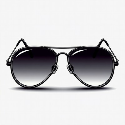 Aviator Sunglasses on White Background