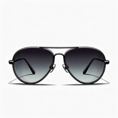 Black aviator sunglasses isolated