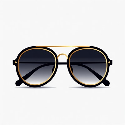 Black Gold Round Sunglasses