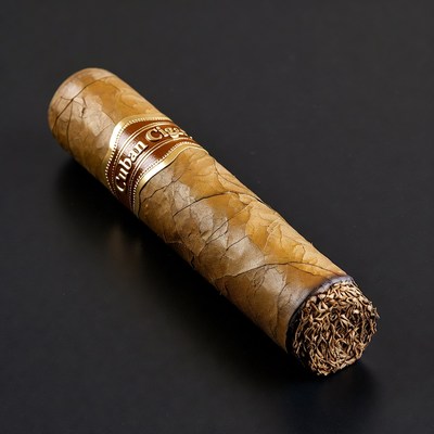 Cuban Cigar on Black Background