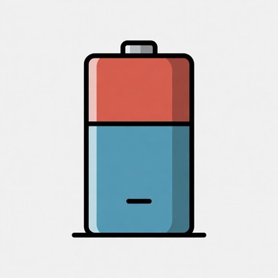 Red Top Blue AA Battery