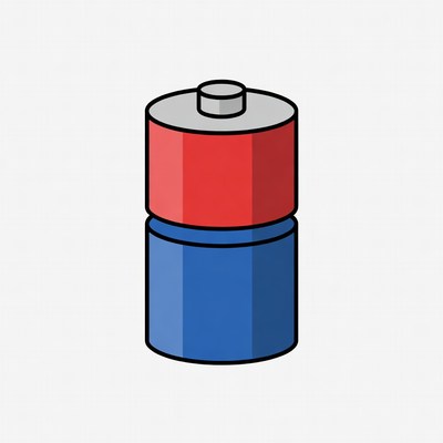Red and Blue Battery Icon